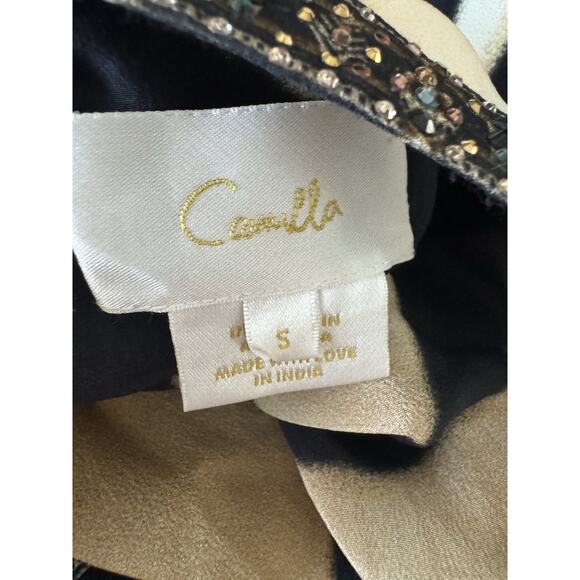 Camilla Silk Blouse Shirt Tame My Tiger Animal Print Button Down $599 S - Picture 16 of 16